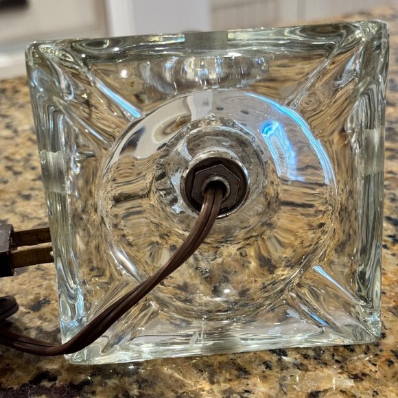 Crystal Door Knob Ashtray Brass Table Lamp Vintage Pull Chain 10.5” Cottagecore - Picture 11 of 16